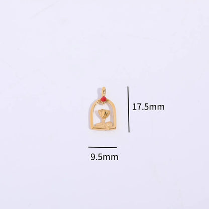 1 Piece 13 * 20mm 17*22.5mm 9.5*17.5mm 304 Stainless Steel Glass Pearl Gold Plated Geometric Flower Polished Pendant Chain