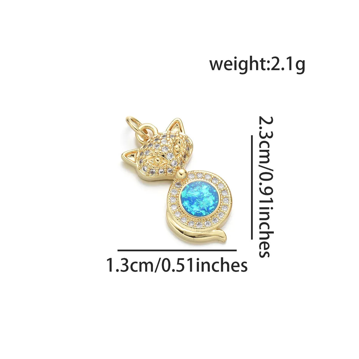 1 Piece 13 * 23mm 15 * 22mm 18 * 21mm Copper Zircon 18K Gold Plated Animal Polished Pendant