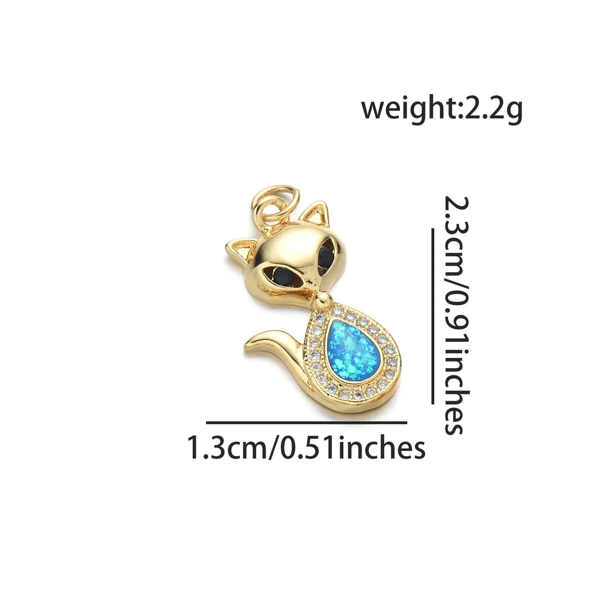 1 Piece 13 * 23mm 15 * 22mm 18 * 21mm Copper Zircon 18K Gold Plated Animal Polished Pendant