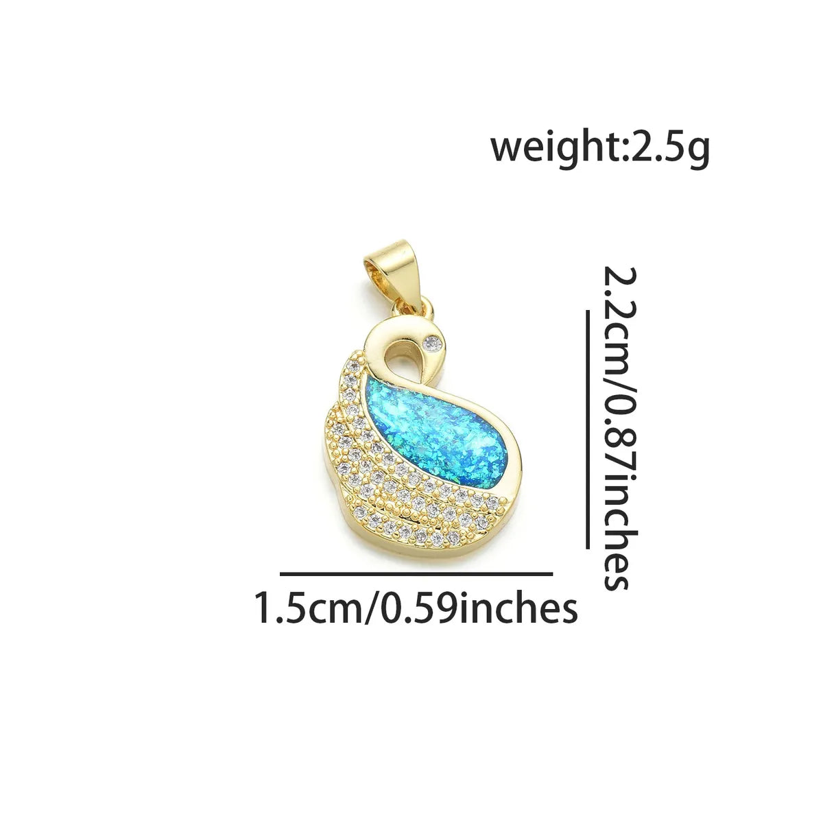 1 Piece 13 * 23mm 15 * 22mm 18 * 21mm Copper Zircon 18K Gold Plated Animal Polished Pendant