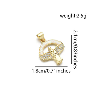 1 Piece 13 * 23mm 15 * 22mm 18 * 21mm Copper Zircon 18K Gold Plated Animal Polished Pendant