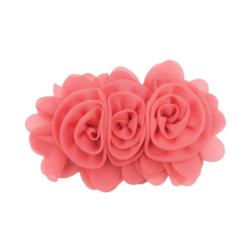 1 Piece 13cm Chiffon Solid Color Flower Flower Shape Bead Caps