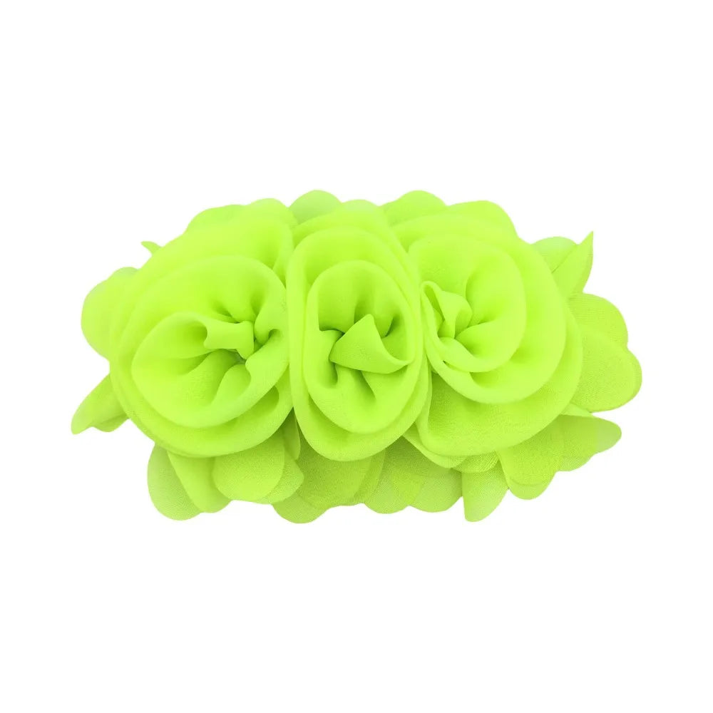 1 Piece 13cm Chiffon Solid Color Flower Flower Shape Bead Caps