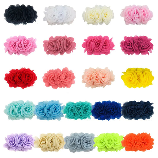 1 Piece 13cm Chiffon Solid Color Flower Flower Shape Bead Caps