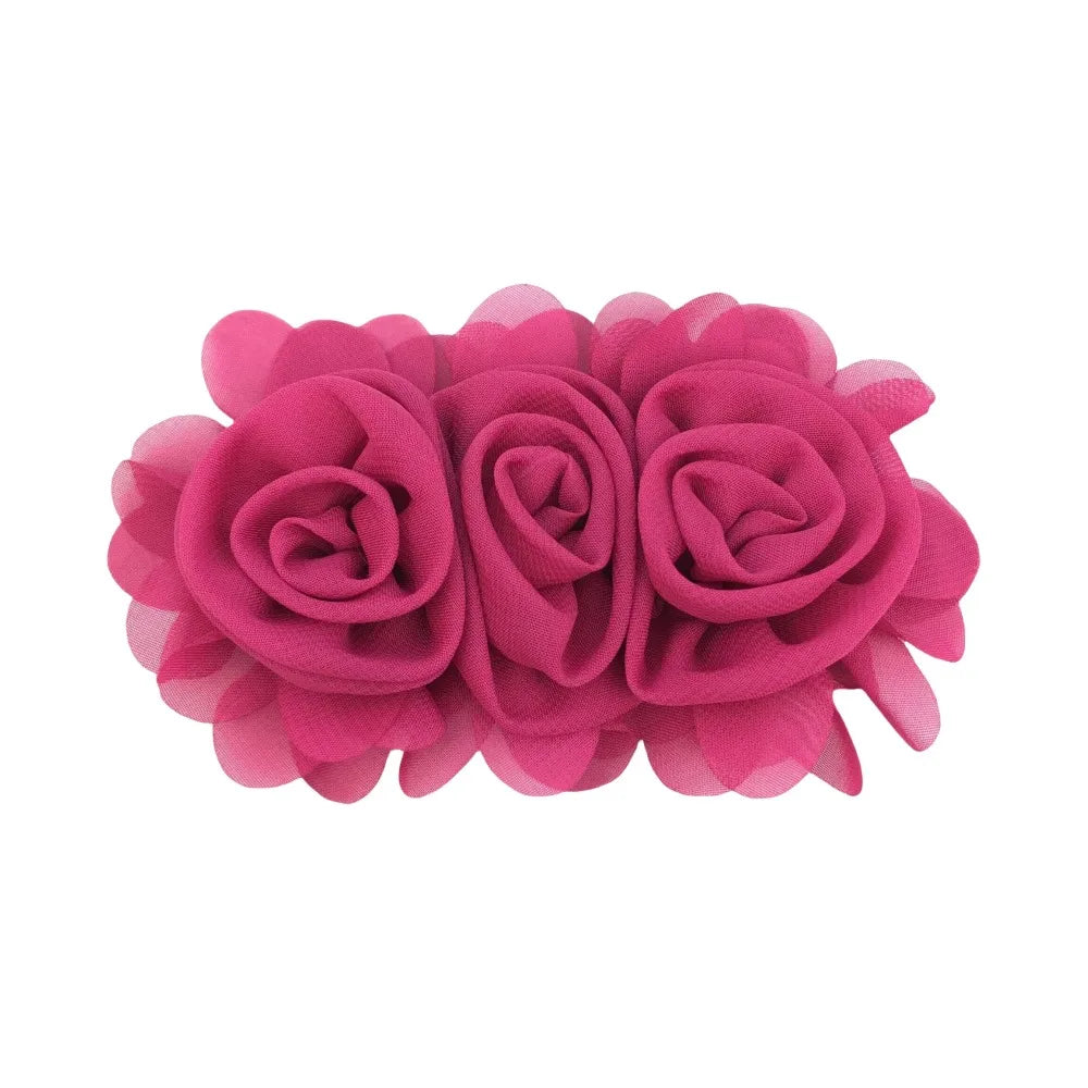 1 Piece 13cm Chiffon Solid Color Flower Flower Shape Bead Caps