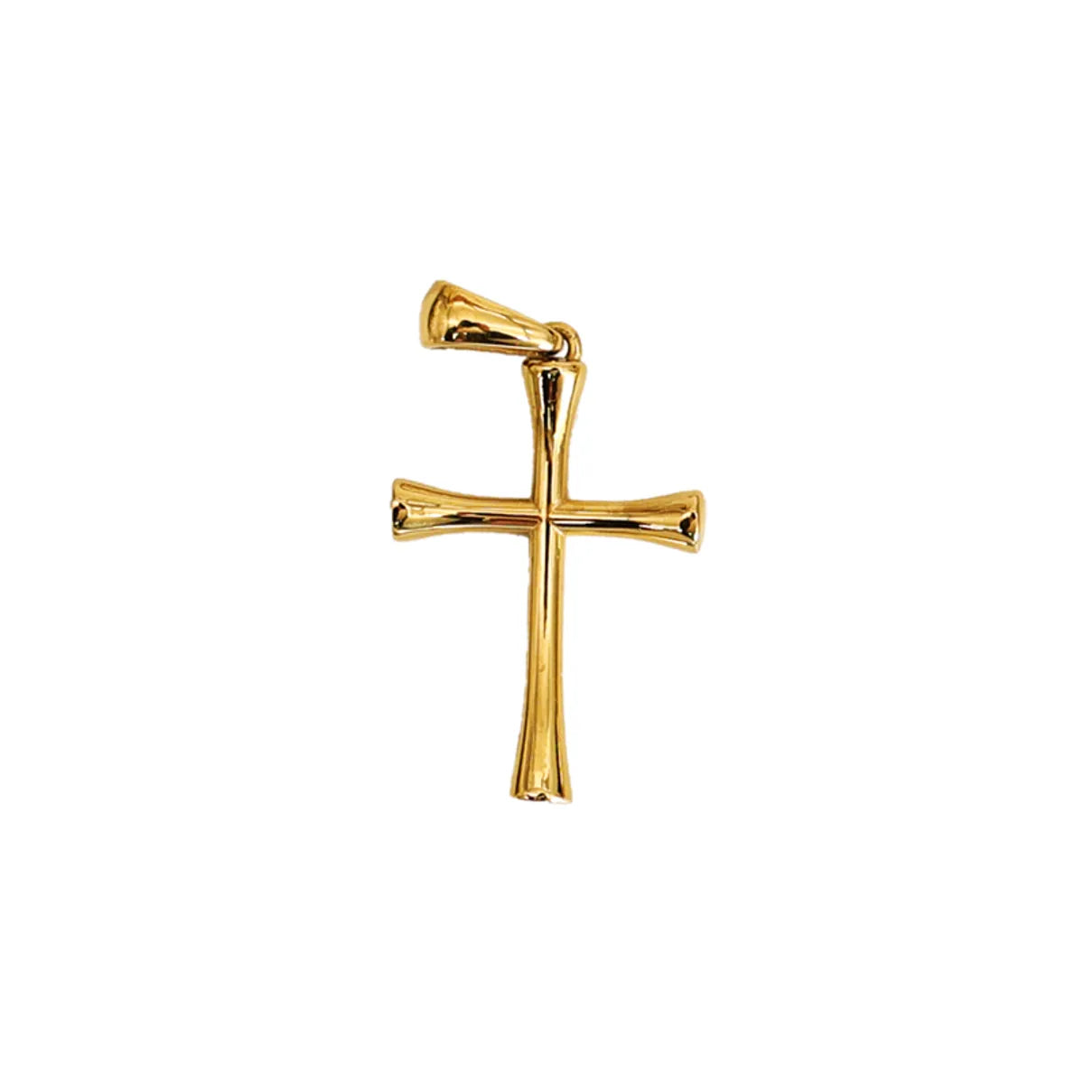 1 Piece 14 * 22mm 17 * 25mm 18 * 31mm 304 Stainless Steel Zircon 18K Gold Plated Cross Polished Pendant