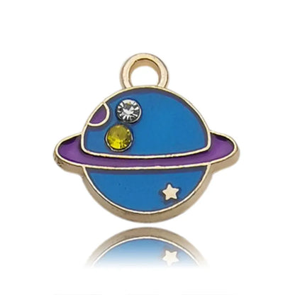 1 Piece 14*28mm Alloy Zircon Astronaut Rocket Polished Pendant