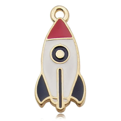 1 Piece 14*28mm Alloy Zircon Astronaut Rocket Polished Pendant