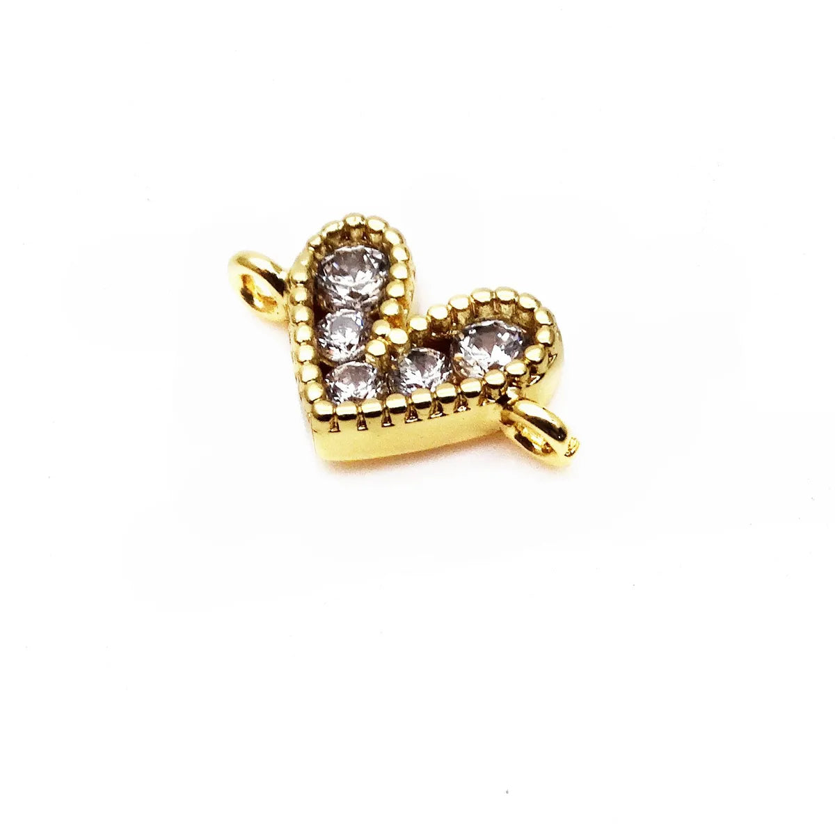 1 Piece 14*8mm Metal Zircon Heart Shape Connectors Chain