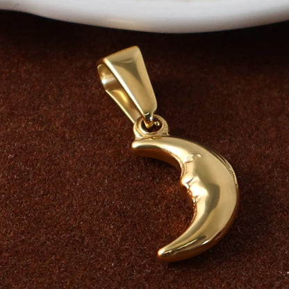 1 Piece 14.1*11.2mm 18.8*13mm 304 Stainless Steel 316 Stainless Steel  24K Gold Plated Sun Moon Pendant