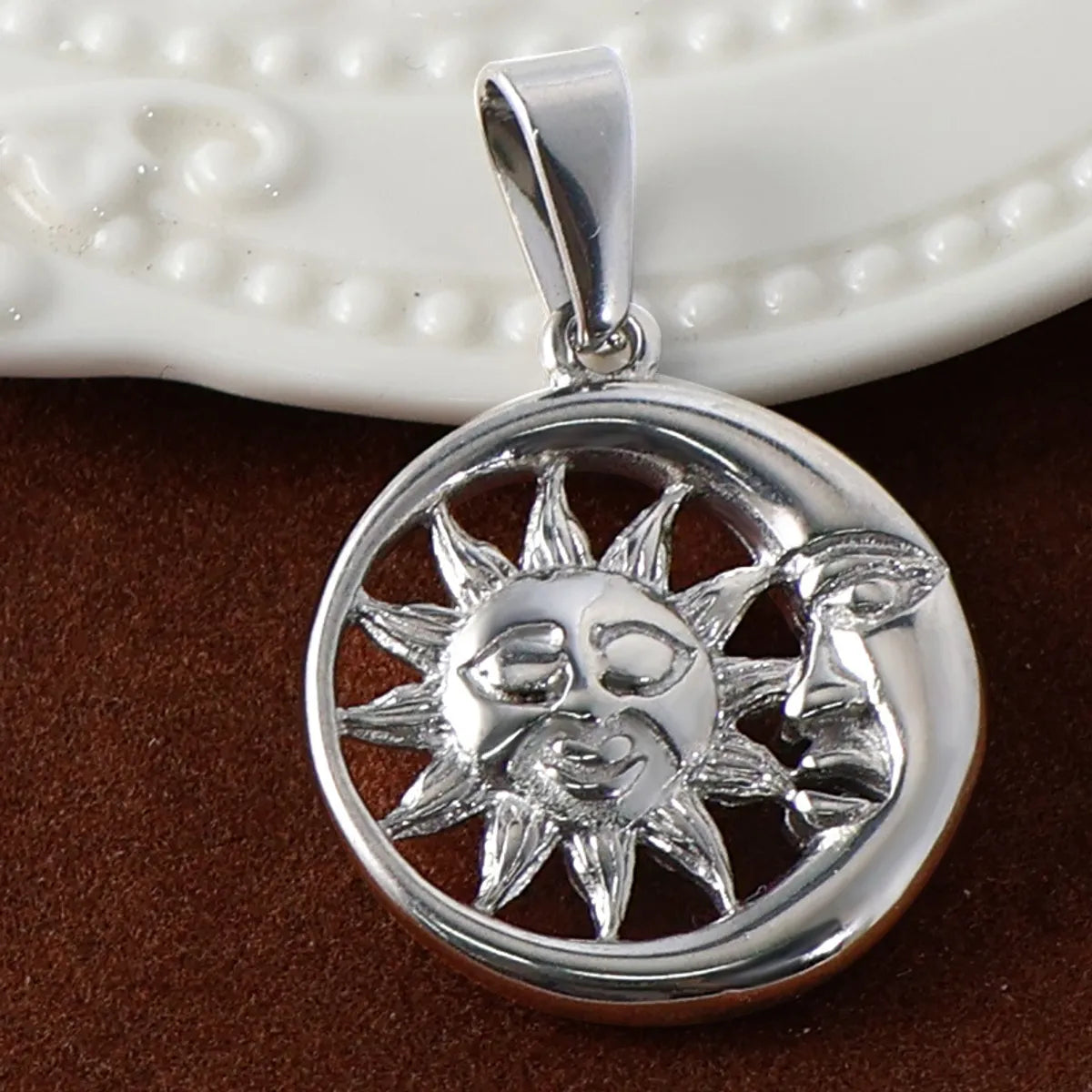 1 Piece 14.1*11.2mm 18.8*13mm 304 Stainless Steel 316 Stainless Steel  24K Gold Plated Sun Moon Pendant