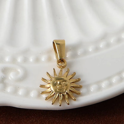 1 Piece 14.1*11.2mm 18.8*13mm 304 Stainless Steel 316 Stainless Steel  24K Gold Plated Sun Moon Pendant