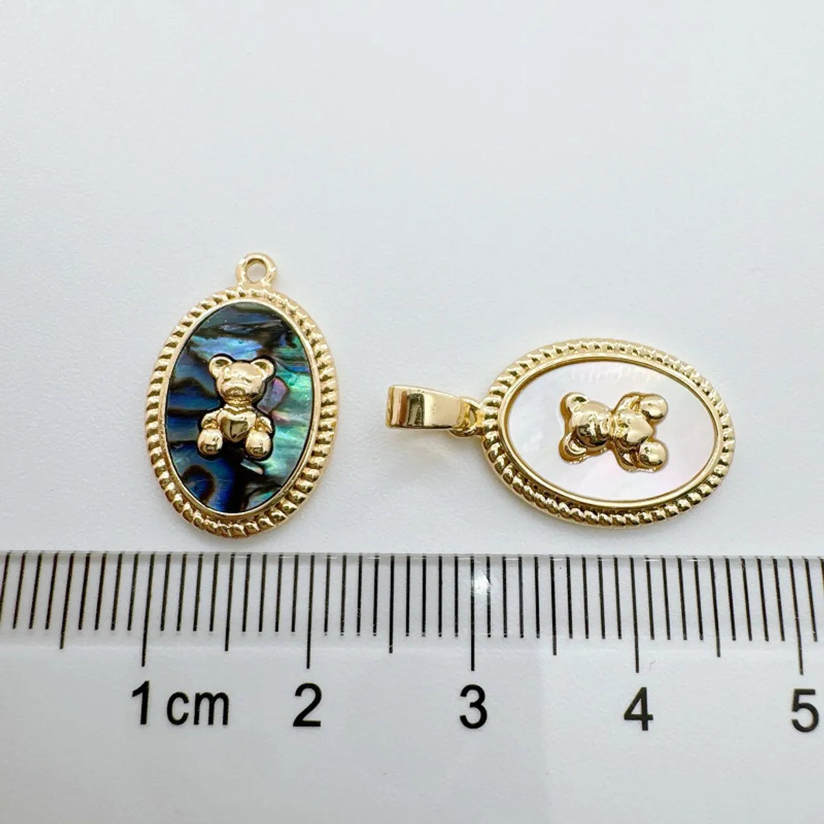 1 Piece 14mm Copper Shell Zircon 18K Gold Plated Moon Bear Heart Shape Pendant