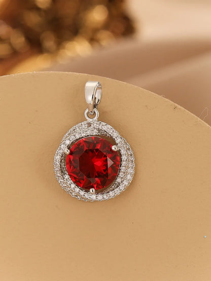 1 Piece 15 * 22mm Copper Zircon Round Pendant