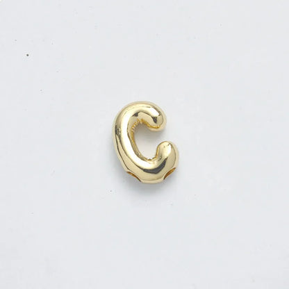 1 Piece 15.5*21.5*5.5mm Brass 14K Gold Plated Letter Pendant