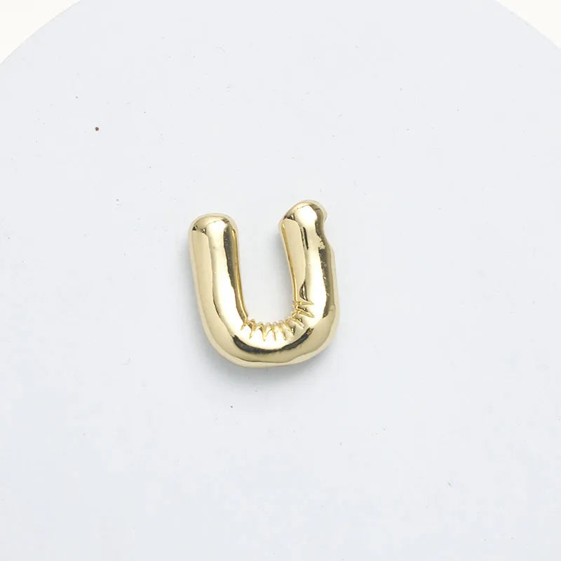 1 Piece 15.5*21.5*5.5mm Brass 14K Gold Plated Letter Pendant