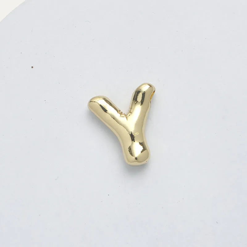 1 Piece 15.5*21.5*5.5mm Brass 14K Gold Plated Letter Pendant