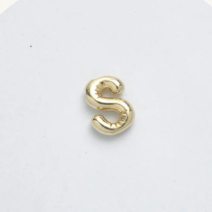 1 Piece 15.5*21.5*5.5mm Brass 14K Gold Plated Letter Pendant