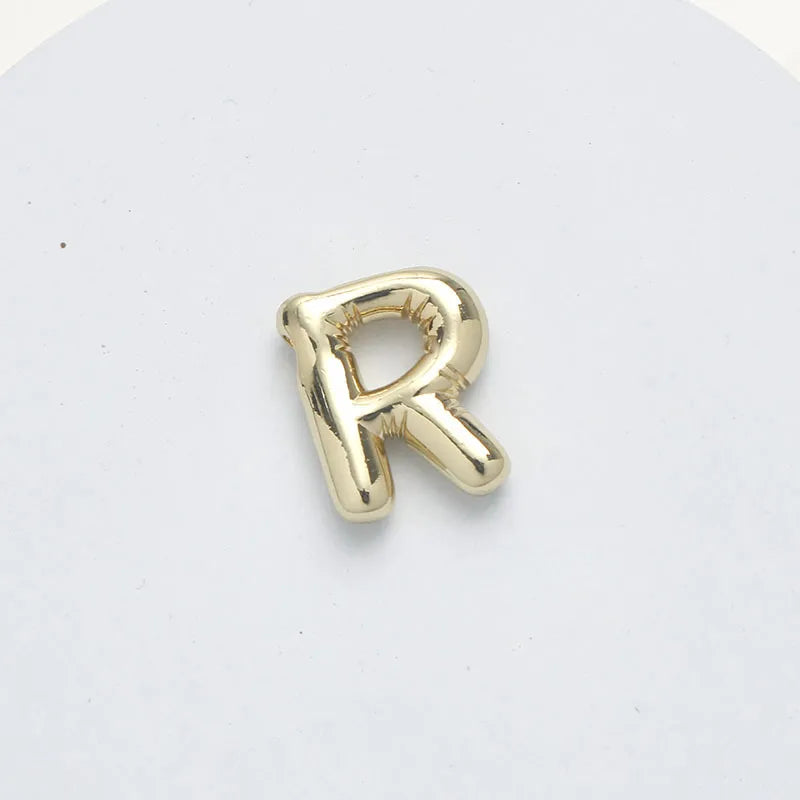 1 Piece 15.5*21.5*5.5mm Brass 14K Gold Plated Letter Pendant