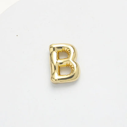 1 Piece 15.5*21.5*5.5mm Brass 14K Gold Plated Letter Pendant