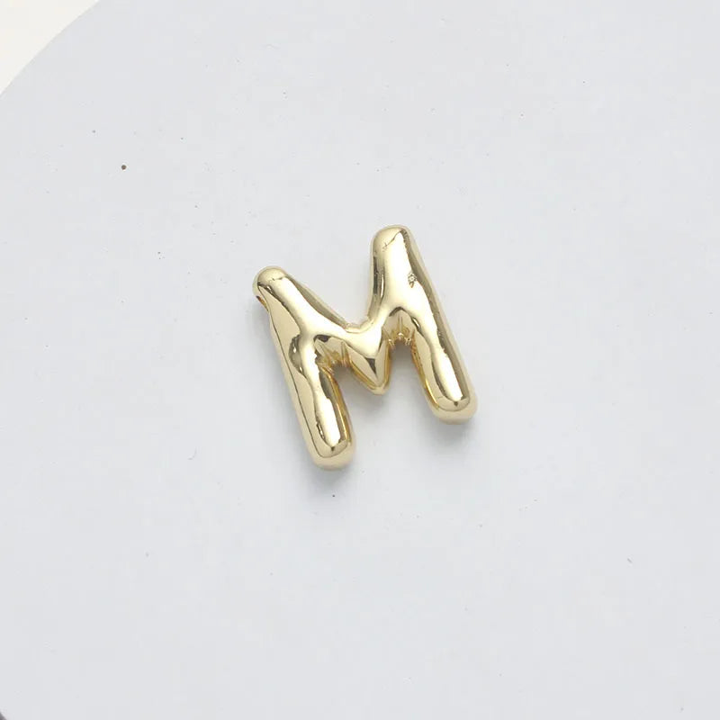 1 Piece 15.5*21.5*5.5mm Brass 14K Gold Plated Letter Pendant