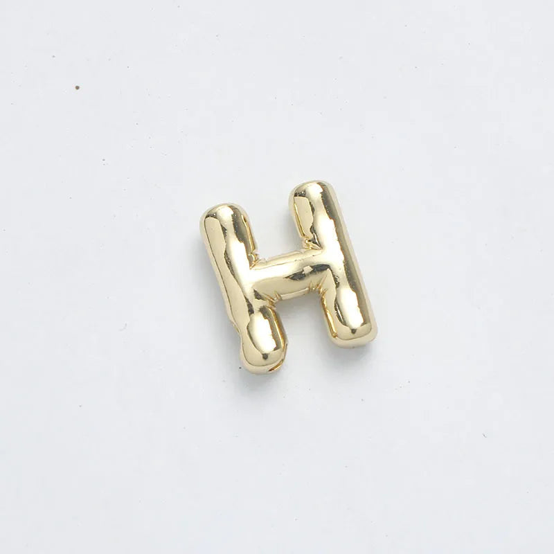 1 Piece 15.5*21.5*5.5mm Brass 14K Gold Plated Letter Pendant