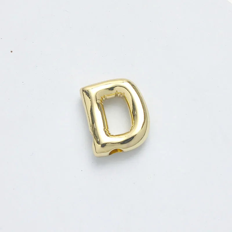 1 Piece 15.5*21.5*5.5mm Brass 14K Gold Plated Letter Pendant