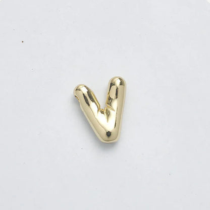 1 Piece 15.5*21.5*5.5mm Brass 14K Gold Plated Letter Pendant