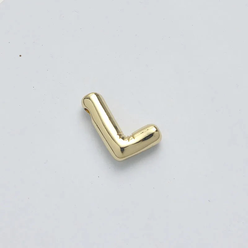 1 Piece 15.5*21.5*5.5mm Brass 14K Gold Plated Letter Pendant