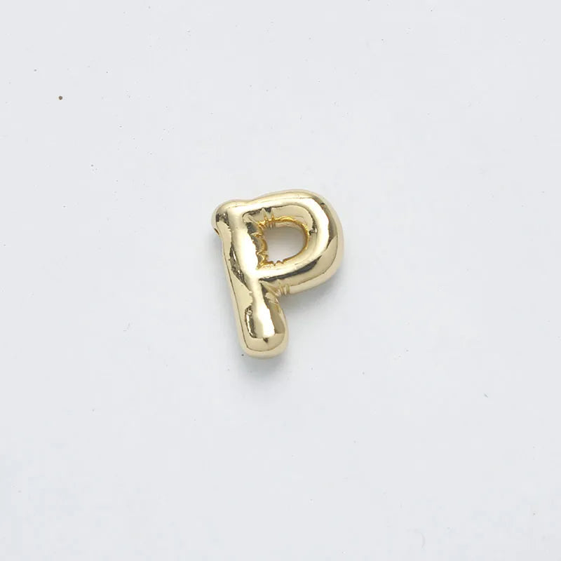 1 Piece 15.5*21.5*5.5mm Brass 14K Gold Plated Letter Pendant