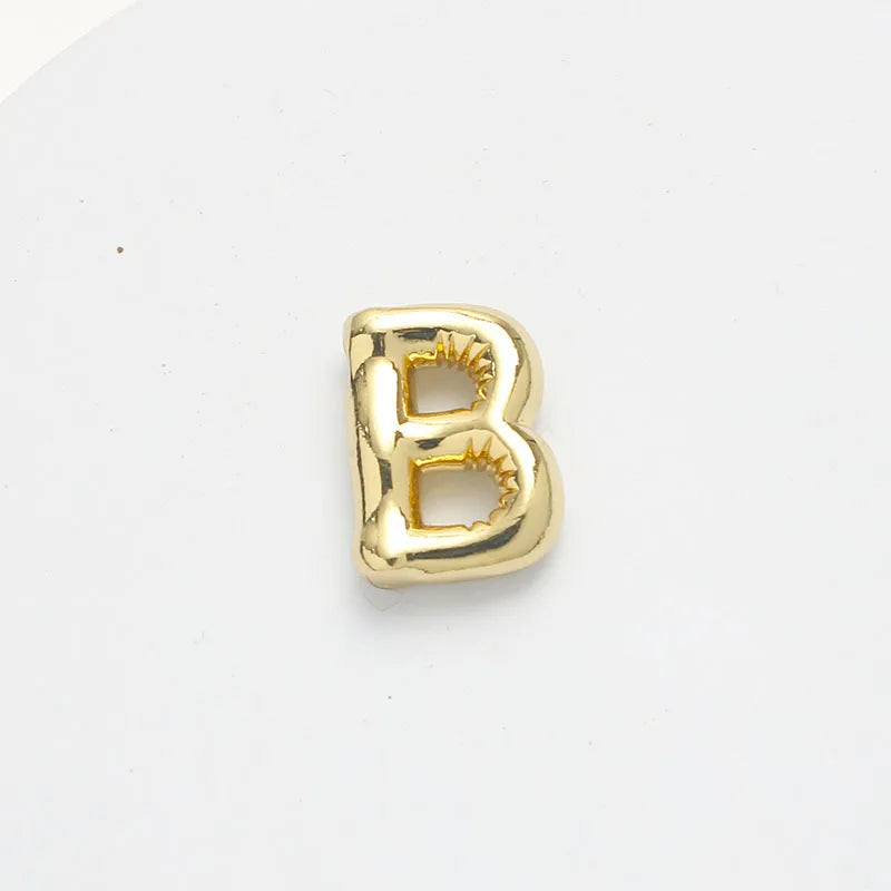 1 Piece 15.5*21.5*5.5mm Brass 14K Gold Plated Letter Pendant