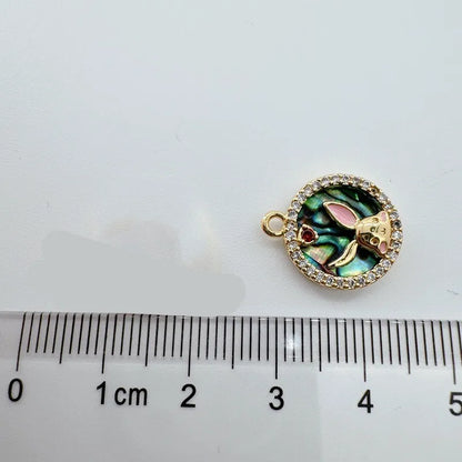 1 Piece 15mm Copper Shell Zircon Human Snowflake Elk Pendant