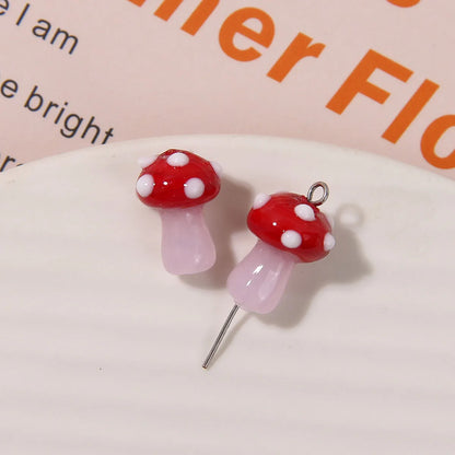 1 Piece 16*12mm Glass Mushroom Beads