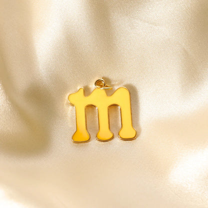 1 Piece 16*20mm Hole 2~2.9mm Alloy 14K Gold Plated Letter Pendant