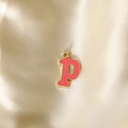 1 Piece 16*20mm Hole 2~2.9mm Alloy 14K Gold Plated Letter Pendant