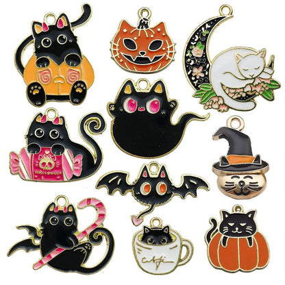 1 Piece 16*24mm 20*20mm 20 * 21mm Alloy Pumpkin Cat Bat Pendant