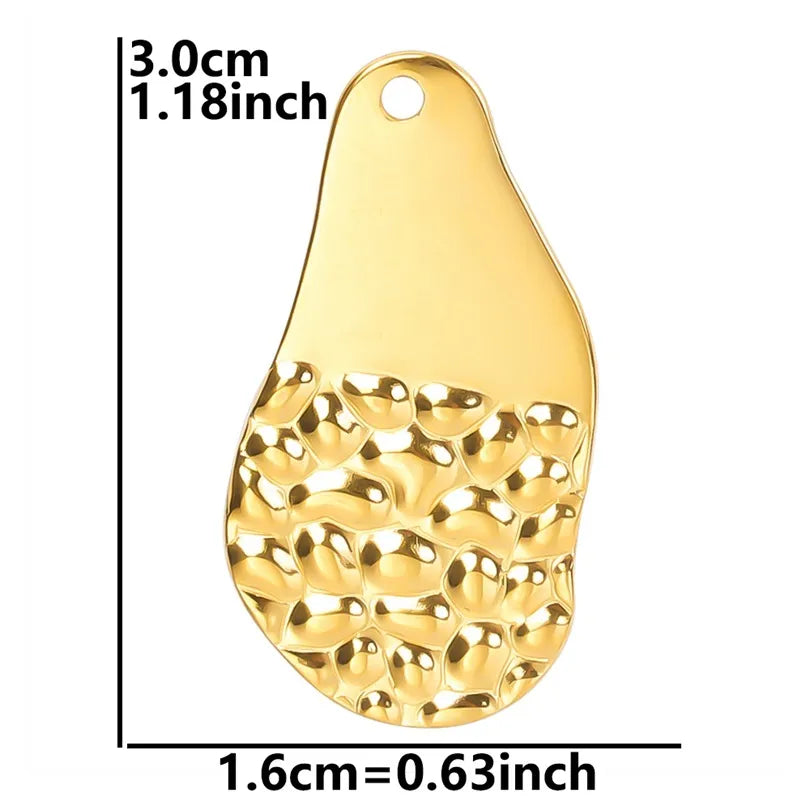 1 Piece 16*30mm 304 Stainless Steel 18K Gold Plated Geometric Pendant