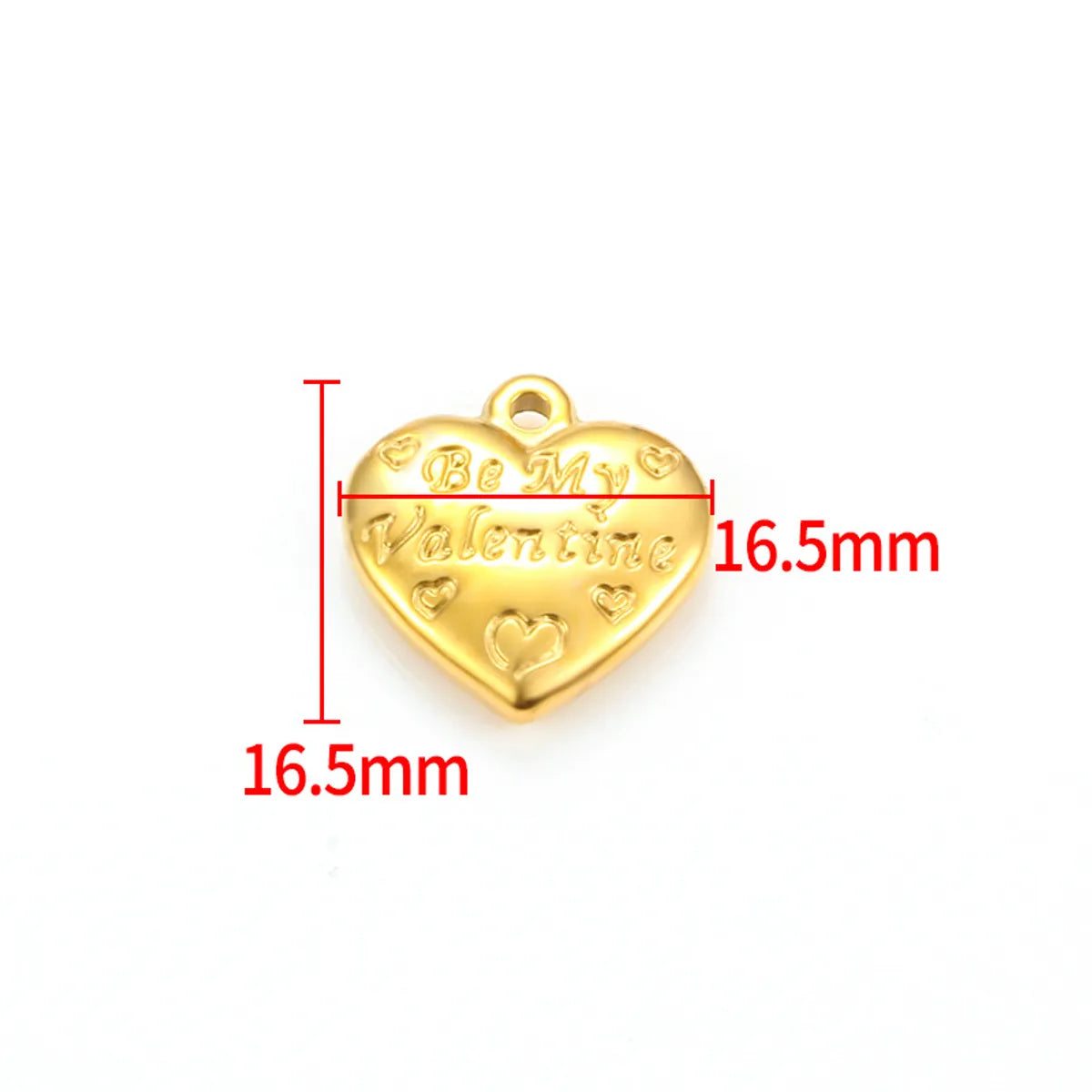 1 Piece 16.5*16.5mm 16.5*21.5mm 18*22.5mm Hole 1~1.9mm Hole 2~2.9mm 304 Stainless Steel 18K Gold Plated Moon Heart Shape Solid Color Pendant