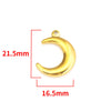 1 Piece 16.5*16.5mm 16.5*21.5mm 18*22.5mm Hole 1~1.9mm Hole 2~2.9mm 304 Stainless Steel 18K Gold Plated Moon Heart Shape Solid Color Pendant