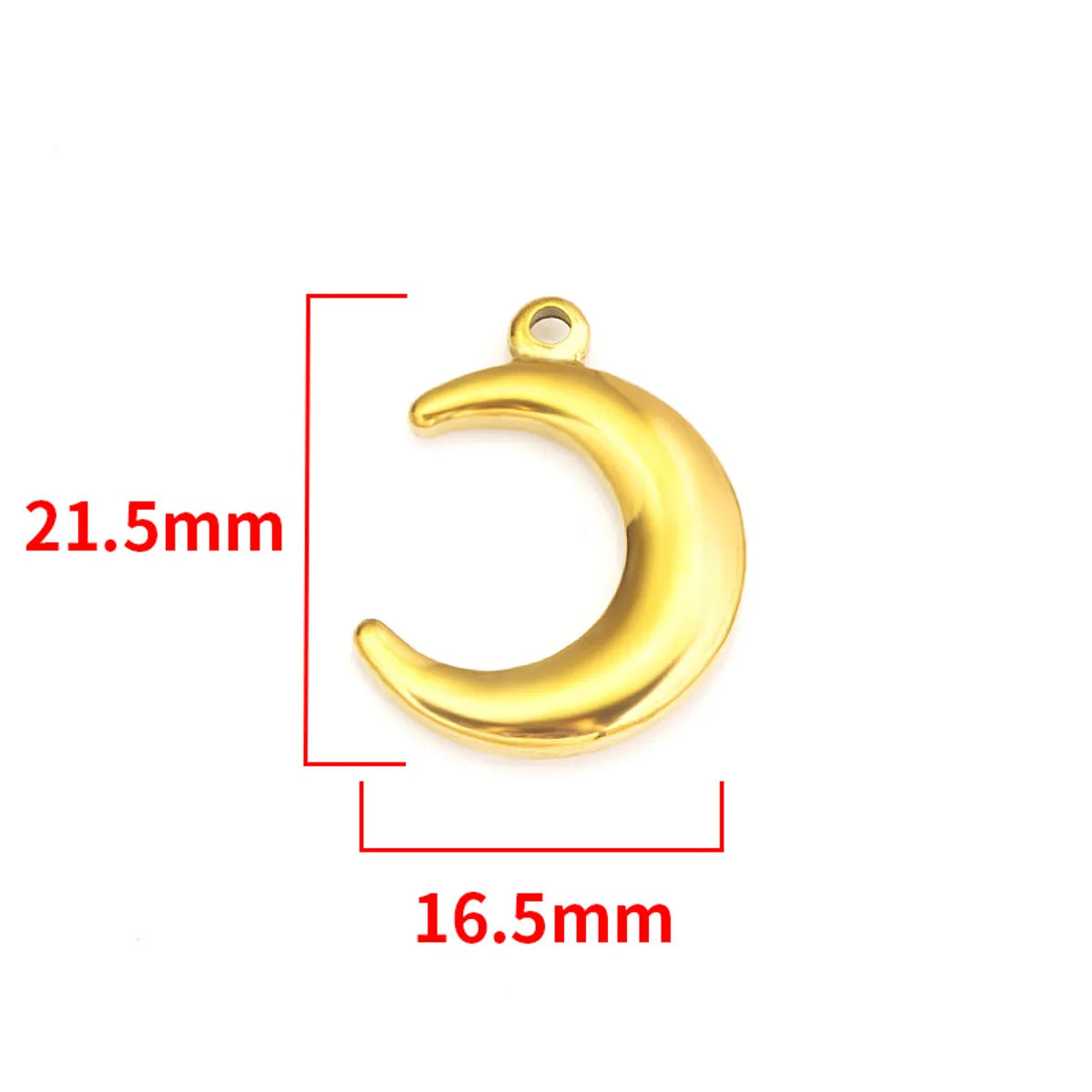 1 Piece 16.5*16.5mm 16.5*21.5mm 18*22.5mm Hole 1~1.9mm Hole 2~2.9mm 304 Stainless Steel 18K Gold Plated Moon Heart Shape Solid Color Pendant