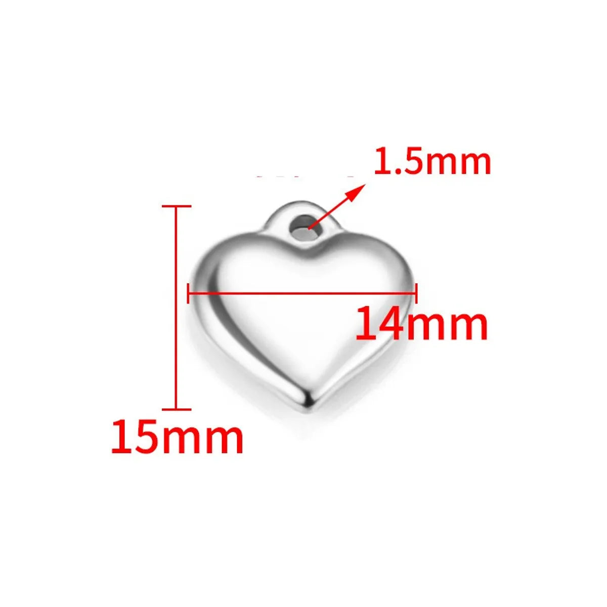 1 Piece 16.5*16.5mm 16.5*21.5mm 18*22.5mm Hole 1~1.9mm Hole 2~2.9mm 304 Stainless Steel 18K Gold Plated Moon Heart Shape Solid Color Pendant