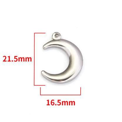 1 Piece 16.5*16.5mm 16.5*21.5mm 18*22.5mm Hole 1~1.9mm Hole 2~2.9mm 304 Stainless Steel 18K Gold Plated Moon Heart Shape Solid Color Pendant