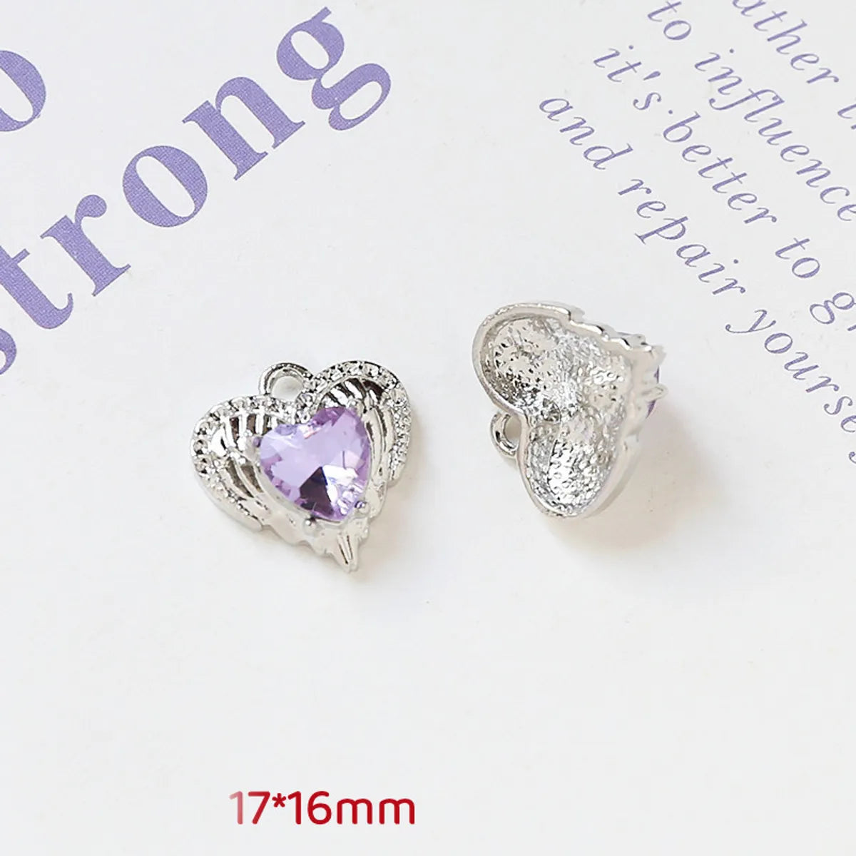 1 Piece 17*13mm 19*16mm 23 * 20mm Alloy Rhinestones Heart Shape Rose Bow Knot Polished Pendant