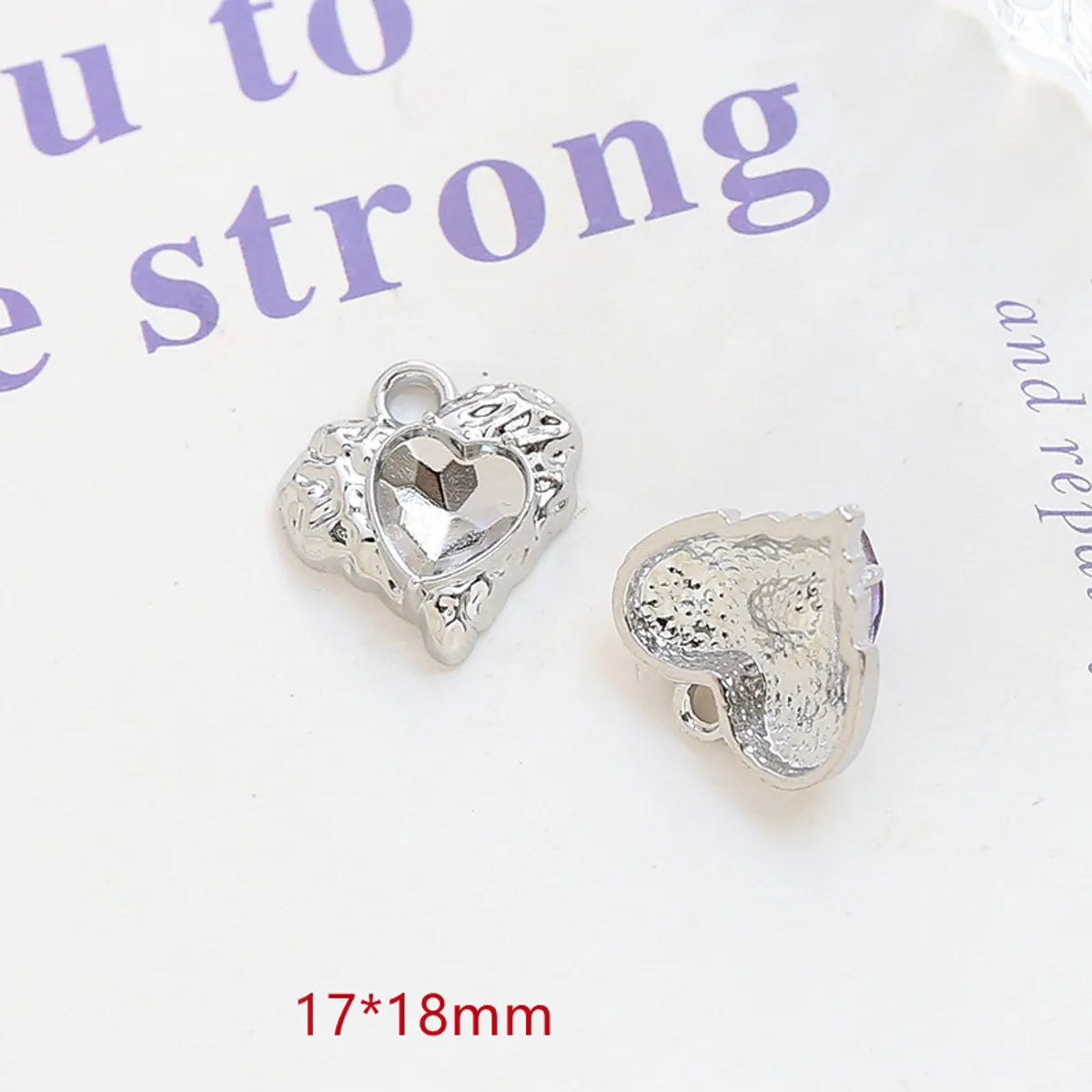 1 Piece 17*13mm 19*16mm 23 * 20mm Alloy Rhinestones Heart Shape Rose Bow Knot Polished Pendant