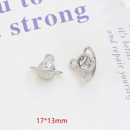 1 Piece 17*13mm 19*16mm 23 * 20mm Alloy Rhinestones Heart Shape Rose Bow Knot Polished Pendant