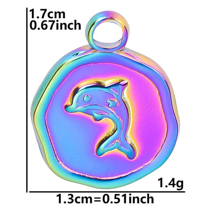 1 Piece 17*13mm 304 Stainless Steel Dolphin Pendant