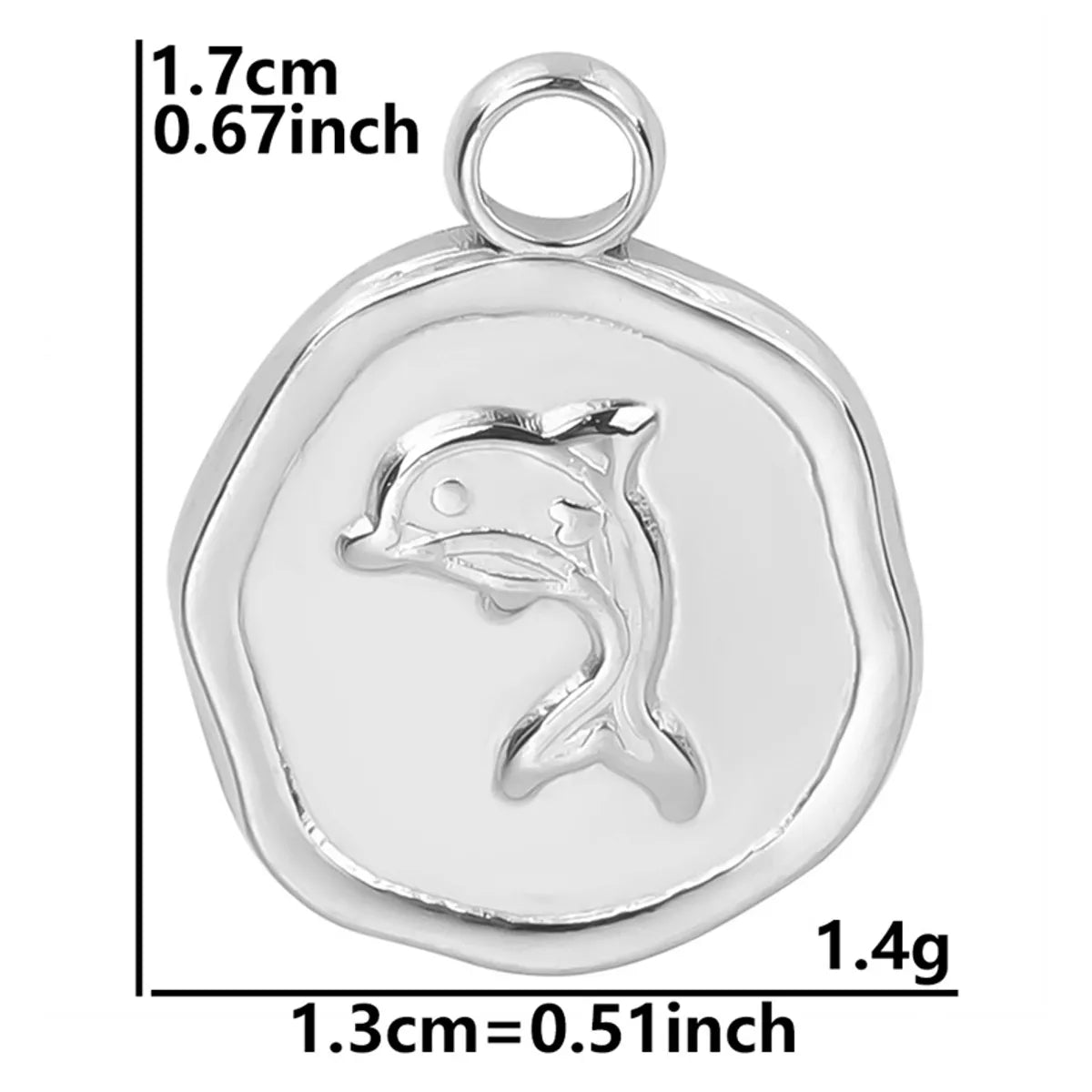 1 Piece 17*13mm 304 Stainless Steel Dolphin Pendant