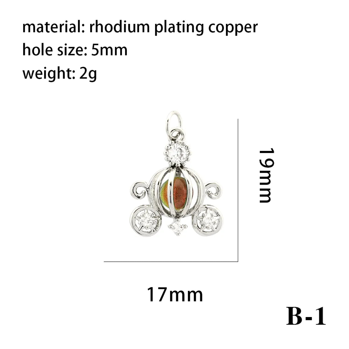 1 Piece 17*19mm 19*14mm Copper Zircon 18K Gold Plated Pumpkin Heart Shape Polished Pendant Chain