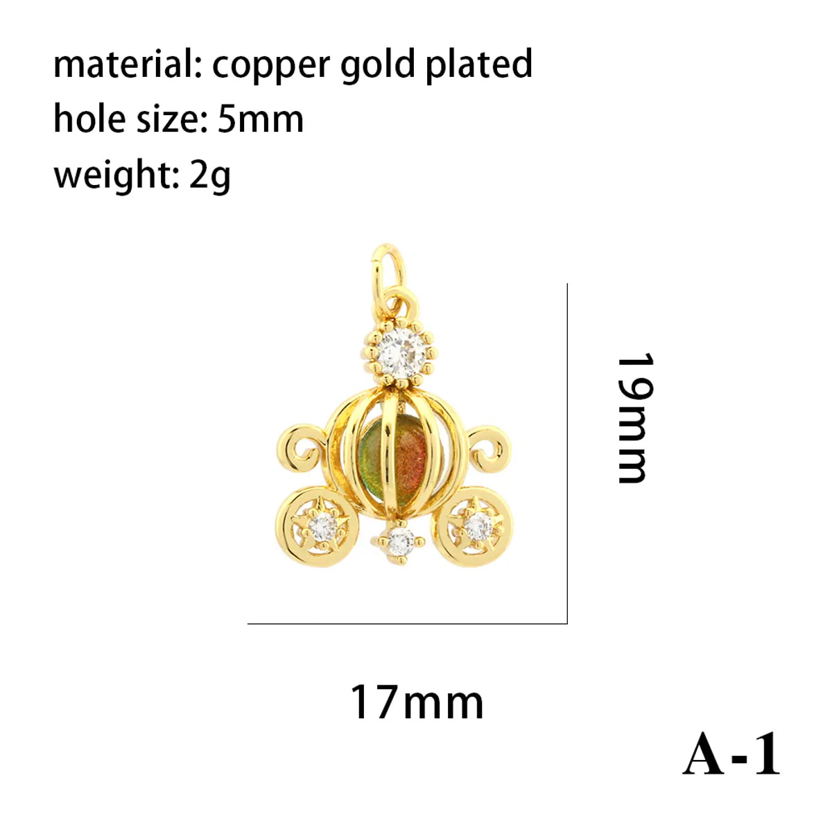 1 Piece 17*19mm 19*14mm Copper Zircon 18K Gold Plated Pumpkin Heart Shape Polished Pendant Chain