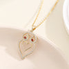 1 Piece 17*32mm 20*30mm 22*26mm Copper Zircon Animal Heart Shape Pendant